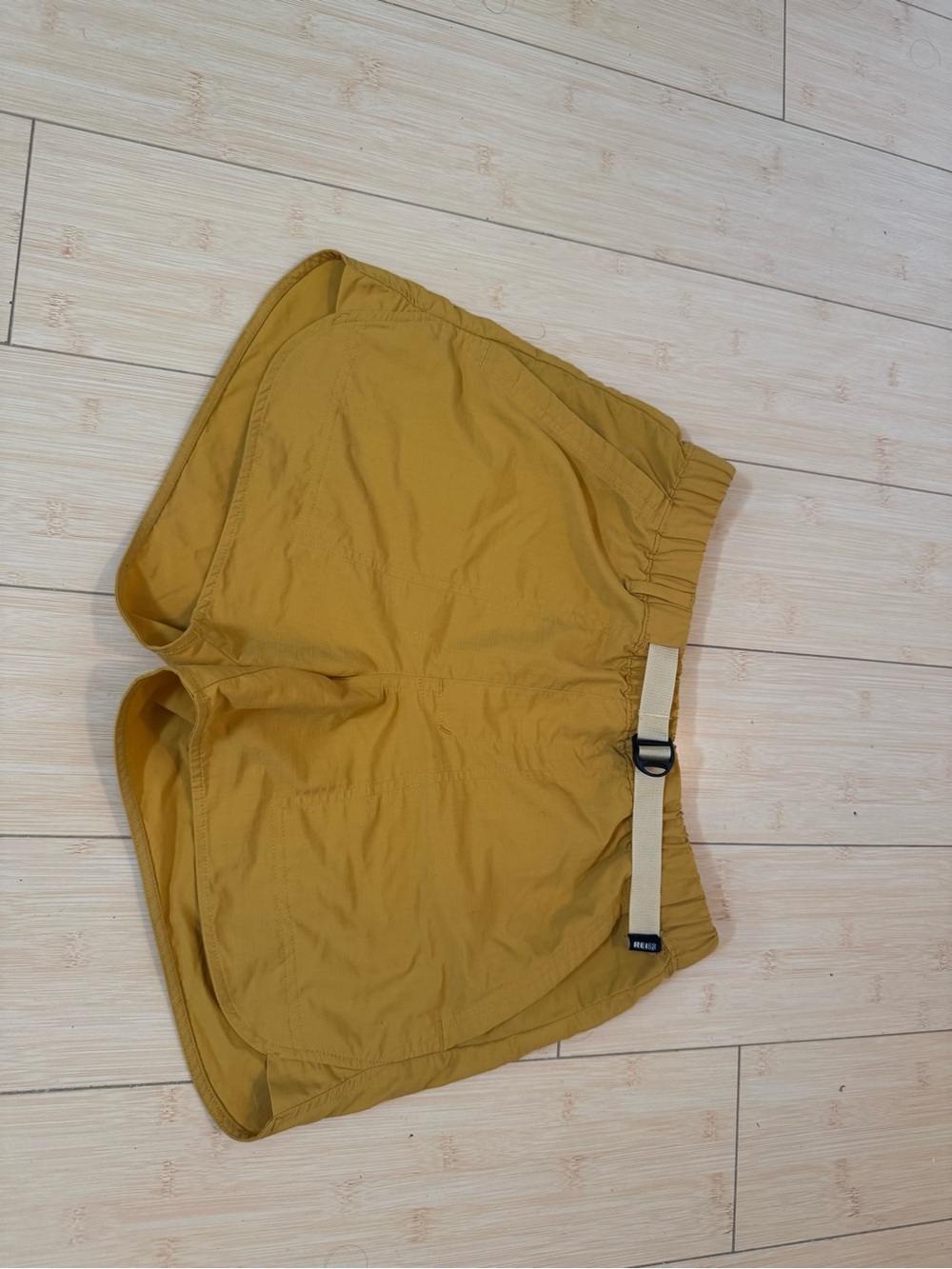 REI Women’s Trailmade Amphib Hiking Shorts, mustard, waterproof